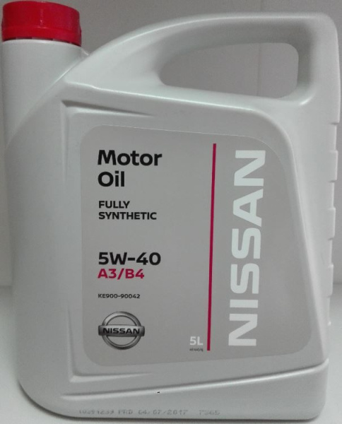 NISSAN, SN/CF 5W40, 5L Моторное масло