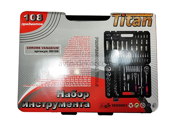 Набор инструмента TITAN Premium 108 предметов №77108
