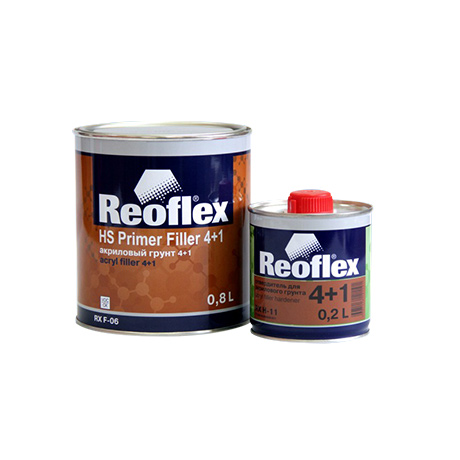 Reoflex - Грунт акриловый  2К  4+1 (черный) (Комплект - 0,8л+ отв. 0.2л) 1шт./6шт.