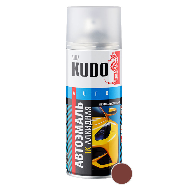 KUDO KU-4049 Эмаль авто. номерная "Тёмно-коричневый-793" 520мл. 1/6шт.