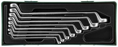 Набор ключей гаечных накидных изогнутых 75° в ложементе, 6-22 мм, 8 предметов 48172