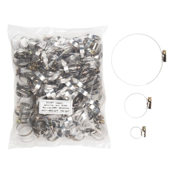 Хомут ТРЕК 12мм  Ø90-110  (25 шт) в пакете