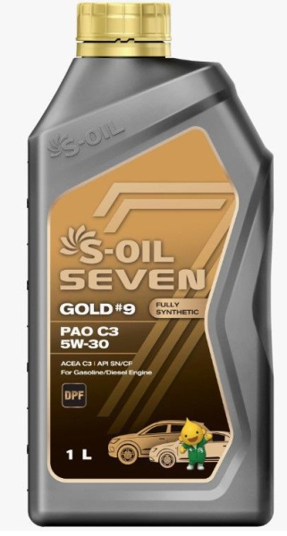 S-OIL Масло моторное SEVEN GOLD #9 PAO C3 5W-30 1л