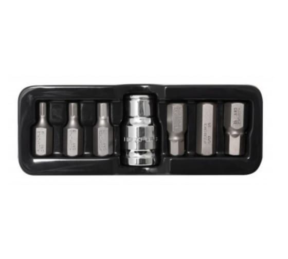 Набор бит RF-4075 HEX с битодержателем,7пр.1/2"(L:30мм;4, 5, 6, 8,10,12мм), в ложементе ROCKFORCE /1