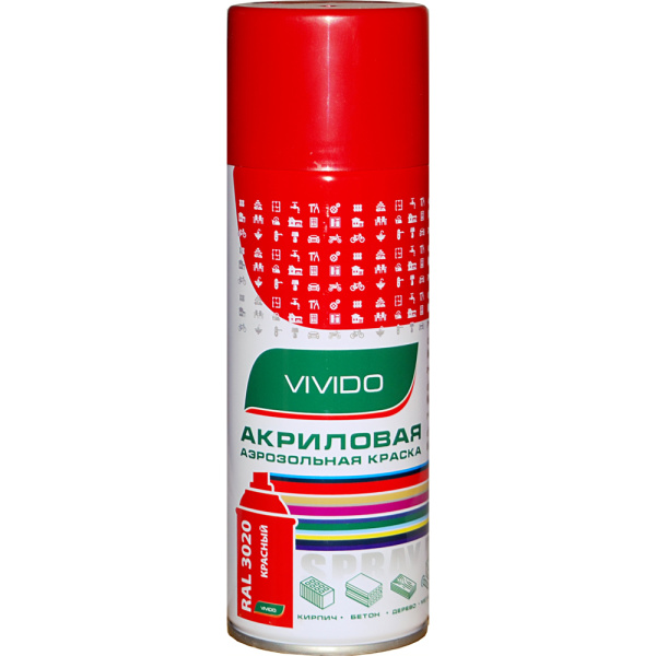 VESLEE КРАСНЫЙ RAL 3020 аэрозольная краска