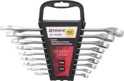 W3S9PR Набор ключей гаечных комбинированных серии ARC на держателе, 8-22 мм, 9 предметов 52613
