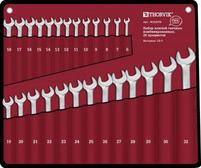 W3S26TB Набор ключей гаечных комбинированных серии ARC, 6-32 мм, 26 предметов 52610