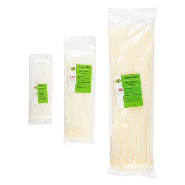 Каб.стяжка (пласт.белые) 4*200