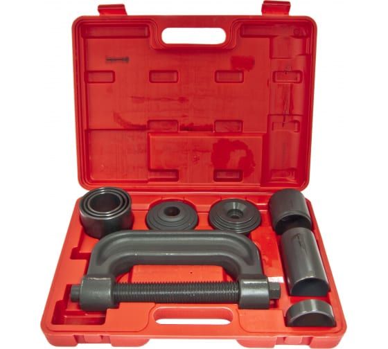 Съемник ER-86804 сайлентблоков и подшипников с набором оправок 9пр. в кейсе ЭВРИКА