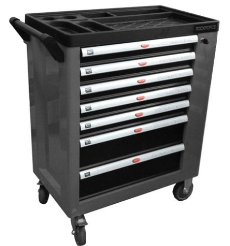 Тележка инструментальная RF-1141126 7 секций с дополнительной боковой секцией, 600х840х980мм (черная
