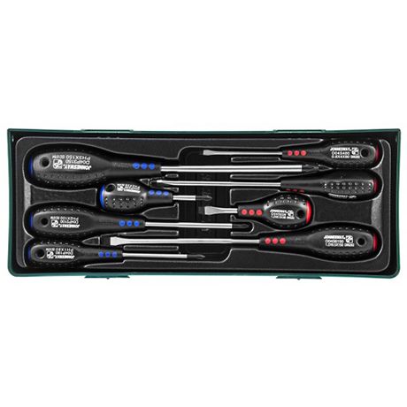 D04PP08SP Набор отверток стержневых FULL STAR в ложементе, 8 предметов 48152