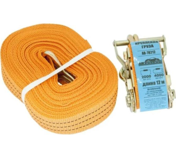 Стяжка для груза с храповиком 4000/2000кг 12м х 50мм AB-78212 АВТОСТОП /1