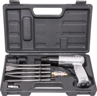 AHK9190 Молоток пневматический 190 мм в наборе с насадками, 9 предметов 53689