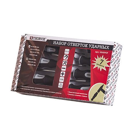 SDGS7CP Набор отверток стержневых ударных, 7 предметов 52288