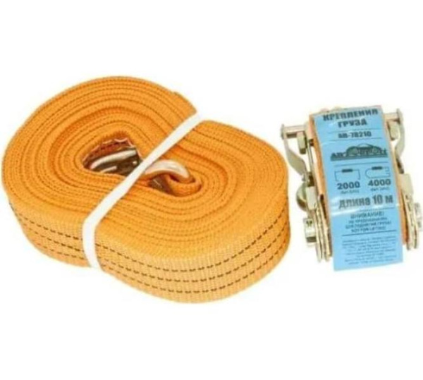 Стяжка для груза с храповиком 4000/2000кг 10м х 50мм AB-78210 АВТОСТОП /1