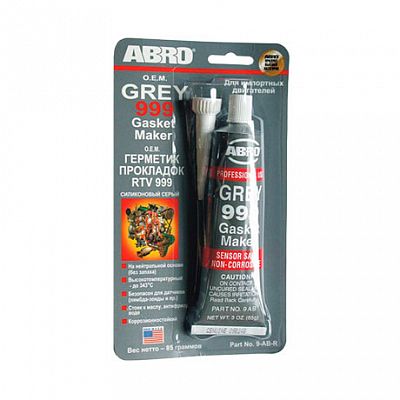 ABRO герметик 999 СЕРЫЙ силиконовый  9-AB-RW 85г. 1шт./12шт.