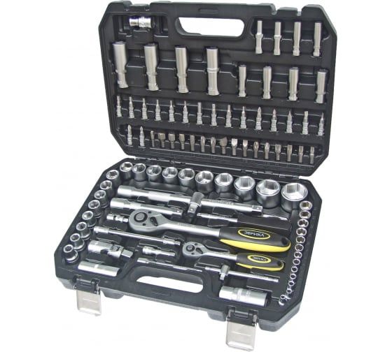 Набор торцевых головок ER-80094: 1/2"&1/4"DR 6-гранный 94 предмета ЭВРИКА