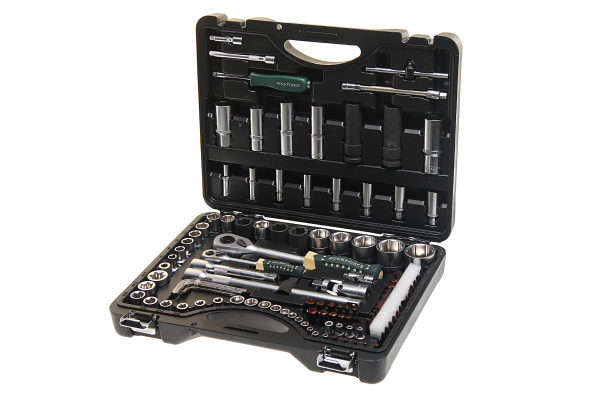 Набор инструмента головок и вставок RF-41082-5-PRE.: 1/2" & 1/4"DR 6-гранных 108пр. ROCK FORCE+6пр.