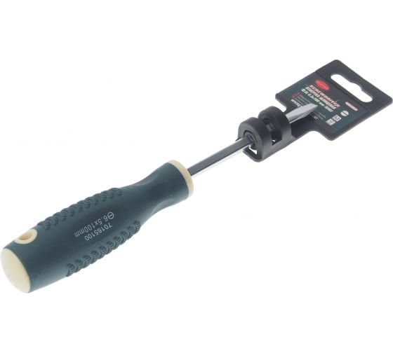 Отвертка шлицевая RF-70165100 магнитная "Profi" S2 6.5х100мм, на пластиковом держателе ROCKFORCE /1