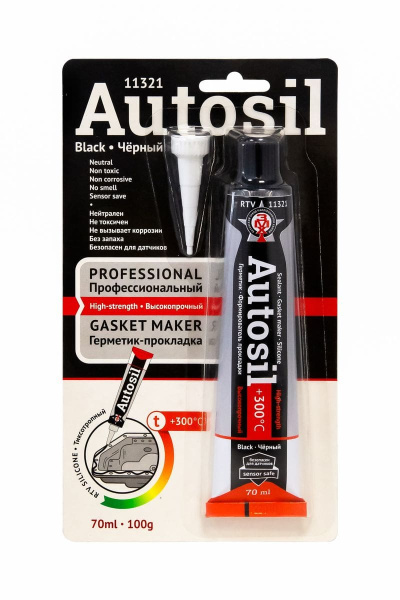 Автогерметик "АВТОСИЛ" 11321 100 гр чёрный 