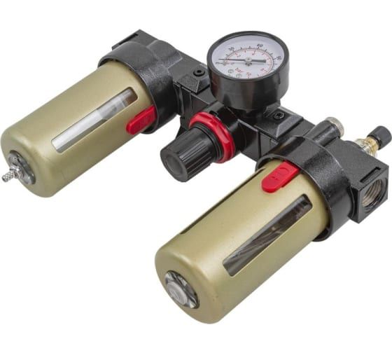 Блок подготовки воздуха (фильтр-регулятор + лубрикатор) 1/2" пропускная способность:1400л/мин, 0-10b