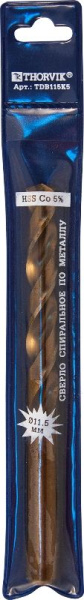 TDB065K5 Сверло спиральное по металлу HSS Co в ПВХ упаковке, d6.5 мм 52464