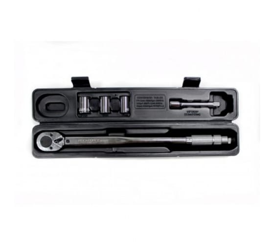 Ключ динамометрический RF-6474470A: 1/2 DR (40-210Nm) щелчкового типа в наборе с головками и удлинит