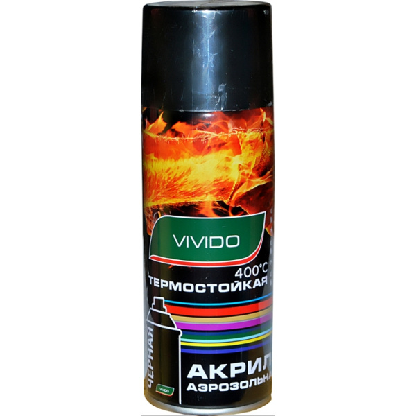 VESLEE ТЕРМОСТОЙКАЯ 400С ЧЕРНАЯ ГЛЯНЦЕВАЯ аэрозольная краска