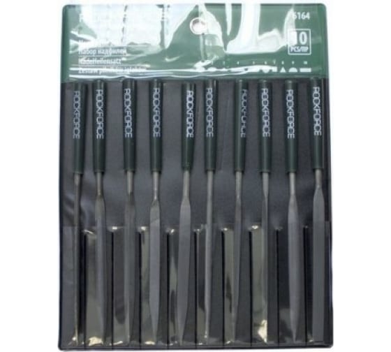 Набор надфилей RF-6164 10пр.(L-160мм,Ø4мм) ROCKFORCE /1