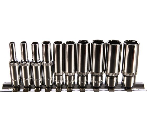 Набор торцевых головок ER-95150 1/4" DR глубоких 4-13мм 10 предметов ЭВРИКА /1/10/50