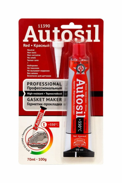 Автогерметик "АВТОСИЛ" 11390 100 гр красный 