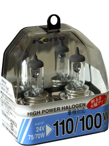 Лампа высокотемпературная Koito High Power Halogen, H4 24V 75/70W (110/100W) пласт комплект 2шт