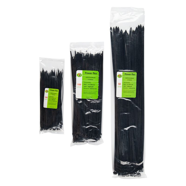 Каб.стяжка черная (пласт.) 8*500  (100)