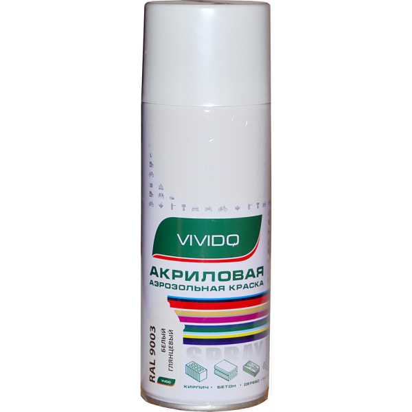 VESLEE БЕЛЫЙ ГЛЯНЦЕВЫЙ RAL 9003 аэрозольная краска