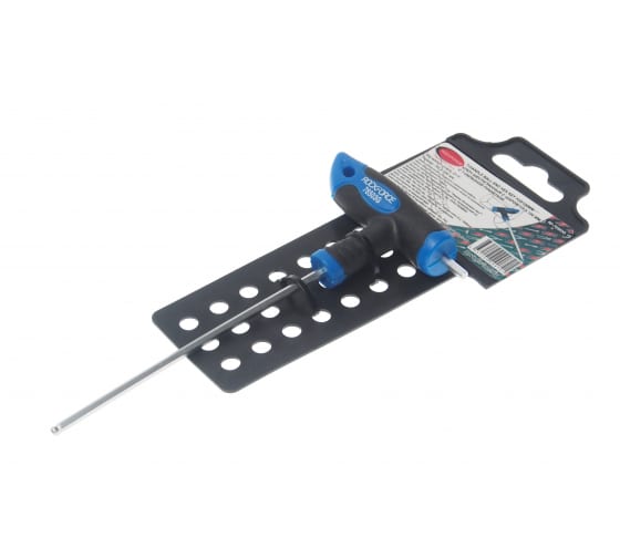 Ключ шестигранный  H3x100мм RF-76503G: Т-образный с шаром и прорезиненной рукояткой, на пластиковом 