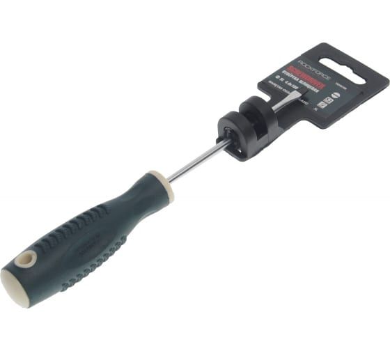 Отвертка шлицевая RF-70340100 магнитная "Profi" S2 SL4.0х100мм, на пластиковом держателе ROCKFORCE /