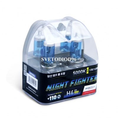 Лампа высокотемпературная Avantech H4 12V 60/55W (135/125W) 5000K, комплект 2 шт
