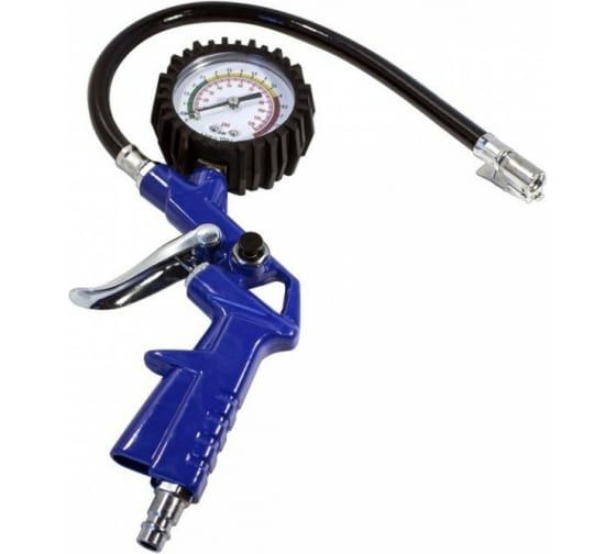 Пистолет для подкачки шин с манометром и шлангом (0-8.5 Bar), в блистере ROCKFORCE /1	