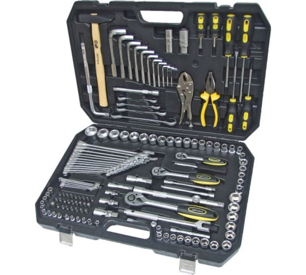 Набор инструмента ER-80142 1/4"&3/8"&1/2"DR 6-гранный 142 предмета  ЭВРИКА 1/2