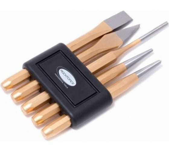 Набор зубил и выколоток RF-5054, 5пр(зубила:13х130, 5х130мм; выколотки:4х150, 3х120мм; керно:120мм),